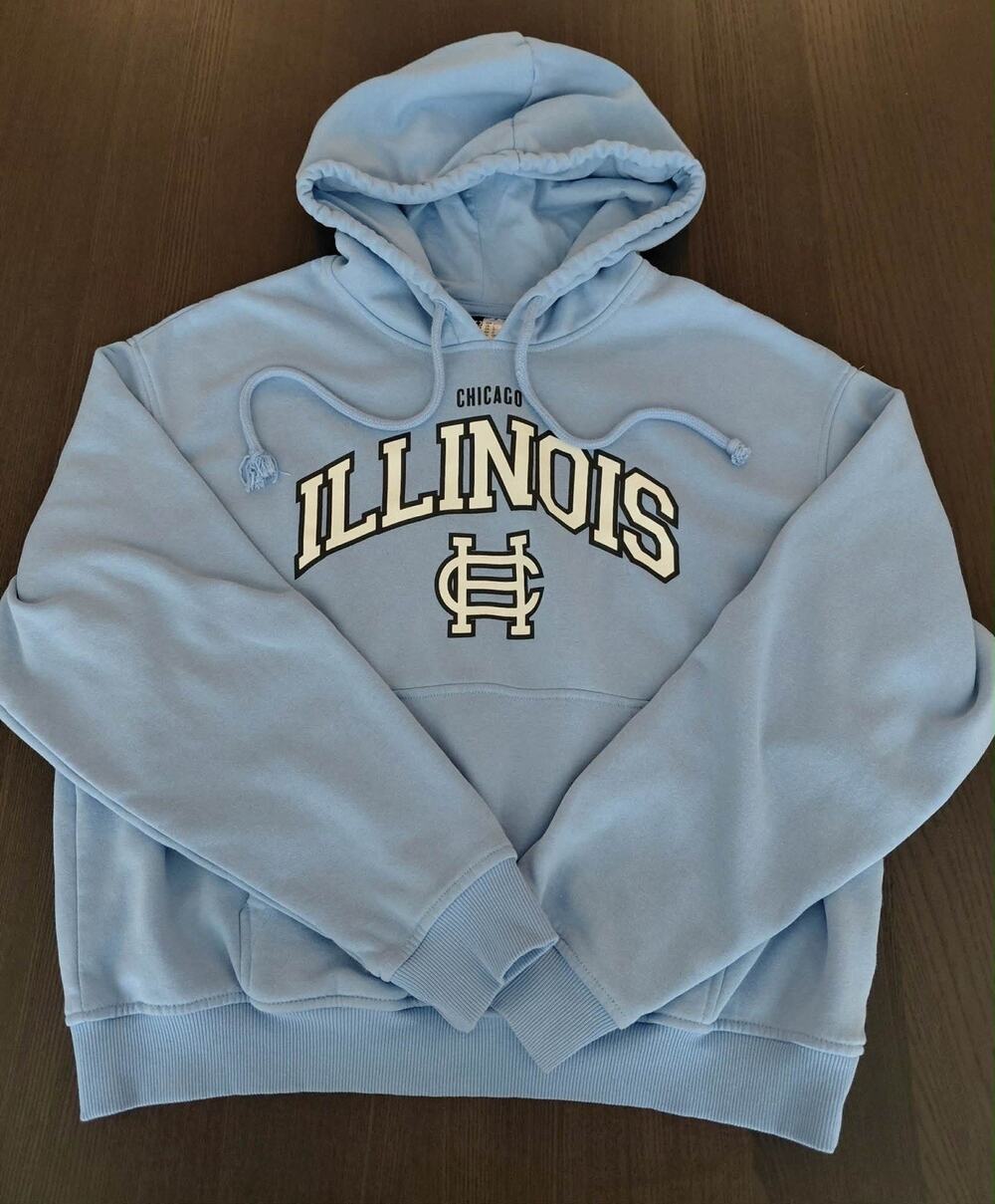 Women’s H&M Chicago Illinois Baby Blue Hoodie Size L large